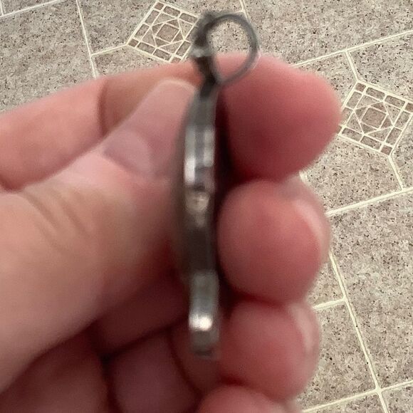 STERLING SILVER 925 ABALONE SHELL TURQUOISE PENDANT - Picture 6 of 7